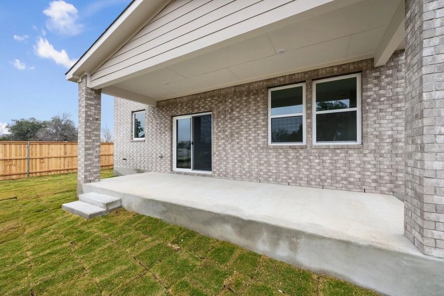 Exterior details and patio area of a home in Berry Creek Highlands, Georgetown (Image 29).