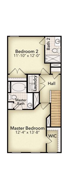 2D floor plan layout for the Annapolis by Parkside Builders in Oxford Station, Gallatin, TN (Image 4).