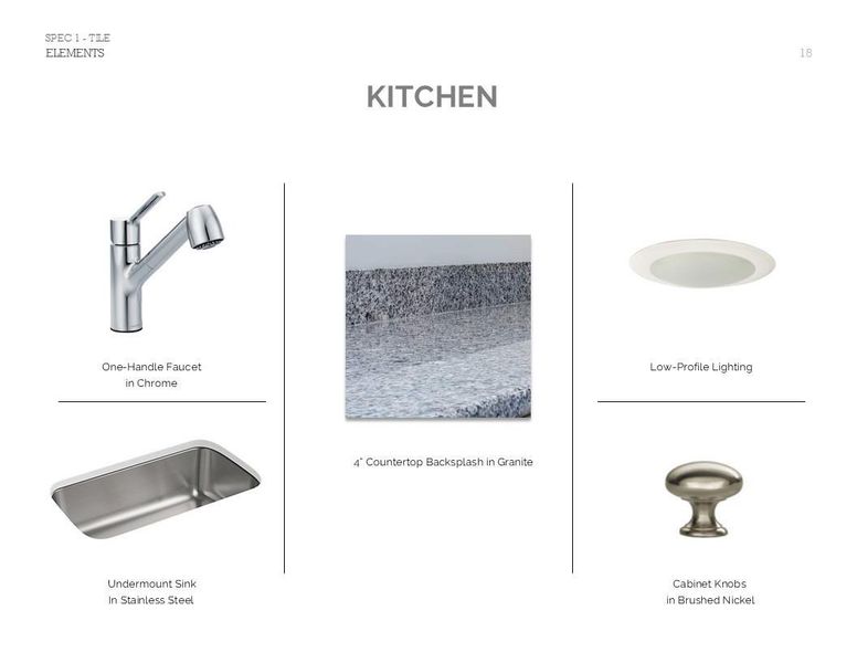 Elements Look Palette 1: Kitchen Selection Sheet (*Artist rendering used for illustration purposes only.)