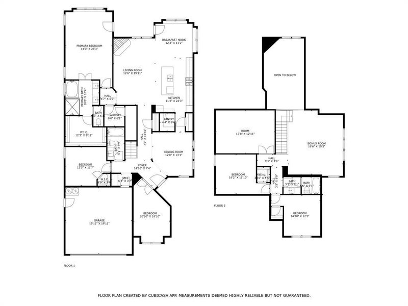 2D floor plan layout of this home in Lake Shore Village, Rowlett, TX (Image 3).