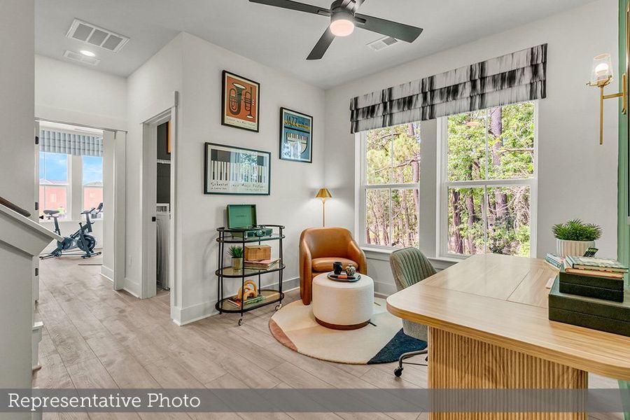 Furnished interior view inside a new home in Crosscreek Walk – Overlook, Charleston (Image 8). Furnished interior view inside a new home in Crosscreek Walk – Overlook, Charleston (Image 8).