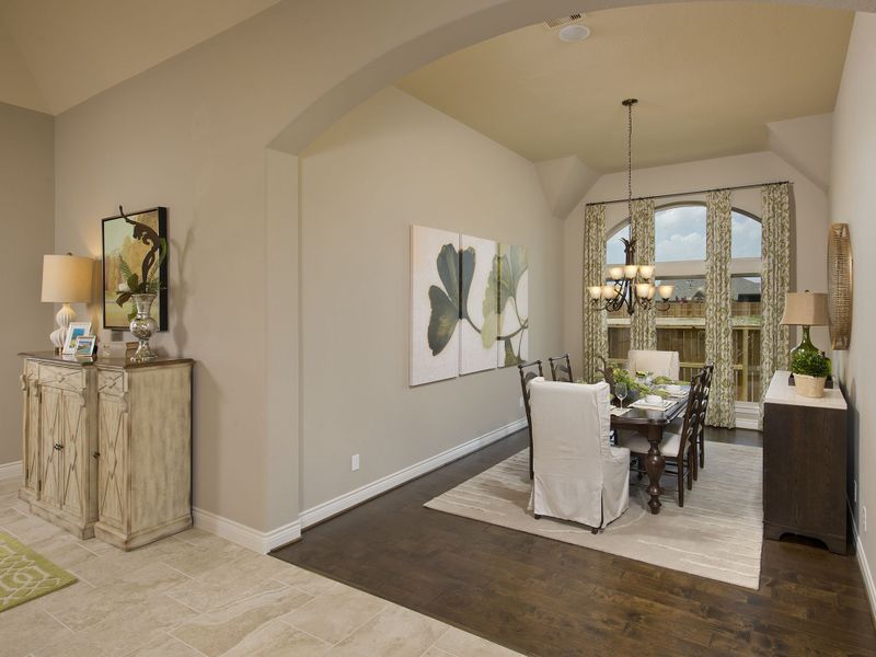 Representative furnished interior of a home built from the 3578W by Perry Homes in Lakes of Cane Island, Katy (Image 40).