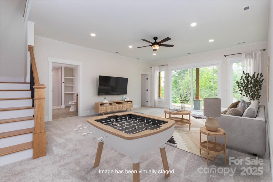 Downstairs Family Room - Virtually Staged Downstairs Family Room - Virtually Staged