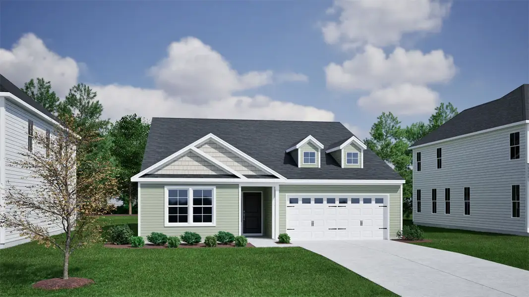 Representative exterior photo of a completed home built from the Gwinnett II - Genesis Value Collection by Mungo Homes in Fairfield Place East and West, Chesnee, SC (Image 20).