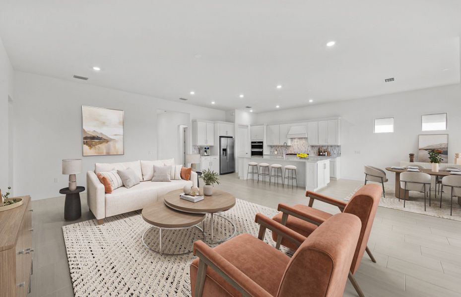 Furnished interior view inside a new home in TerraWalk at Babcock Ranch, Alva (Image 8). Furnished interior view inside a new home in TerraWalk at Babcock Ranch, Alva (Image 8).