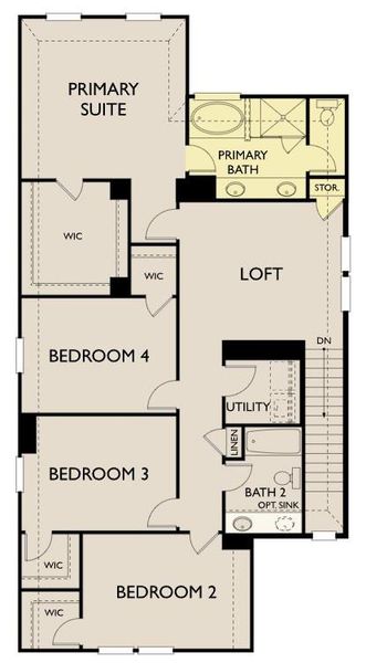 2D floor plan layout of this home in Lariat, Liberty Hill, TX (Image 4).