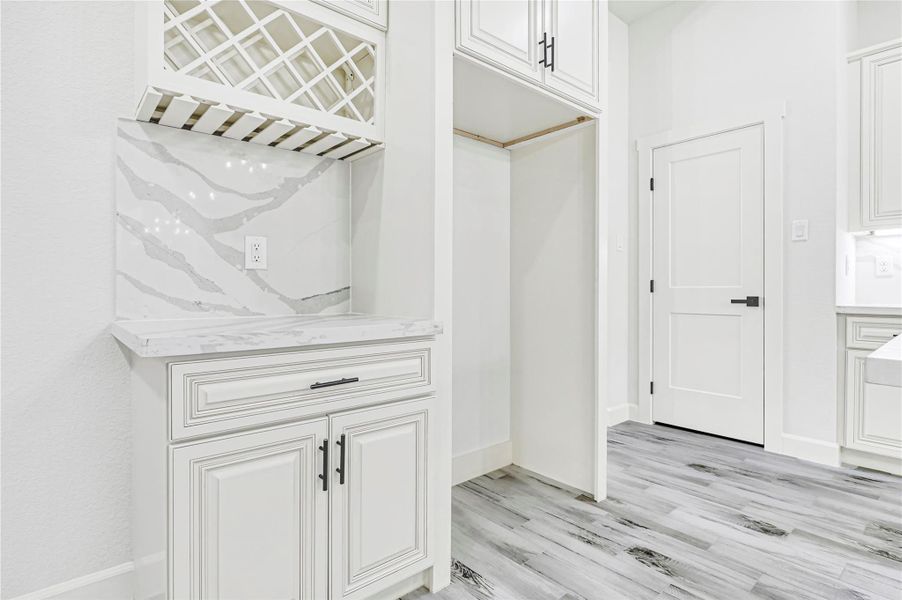 Gorgeous finishes and built in wine rack Gorgeous finishes and built in wine rack