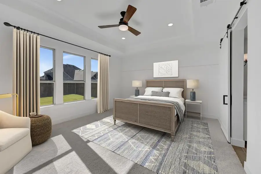 Furnished interior view inside a new home in Kreymer at the Park, Wylie (Image 11).