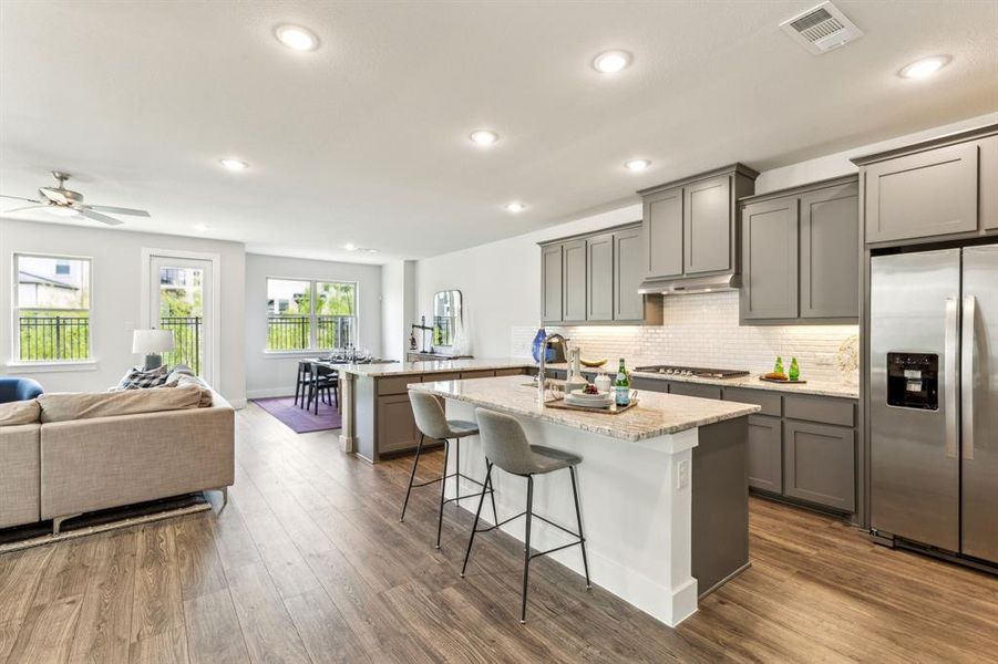 Furnished interior view inside a new home in Merion at Midtown Park, Dallas (Image 15). Furnished interior view inside a new home in Merion at Midtown Park, Dallas (Image 15).