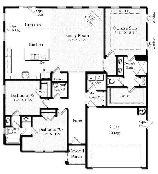 2D floor plan layout for the Wakefield by DRB Homes in Easler Farm, Boiling Springs, SC (Image 3). 2D floor plan layout for the Wakefield by DRB Homes in Easler Farm, Boiling Springs, SC (Image 3).