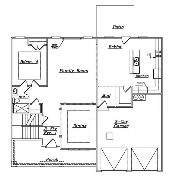 2D floor plan layout of this home in Reserve at Hickory Hills, McDonough, GA (Image 6).