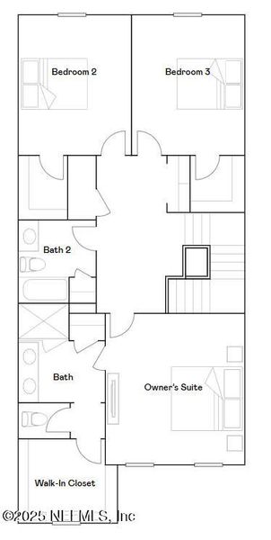 2D floor plan layout of this home in Cove at Southwood, Jacksonville, FL (Image 3).