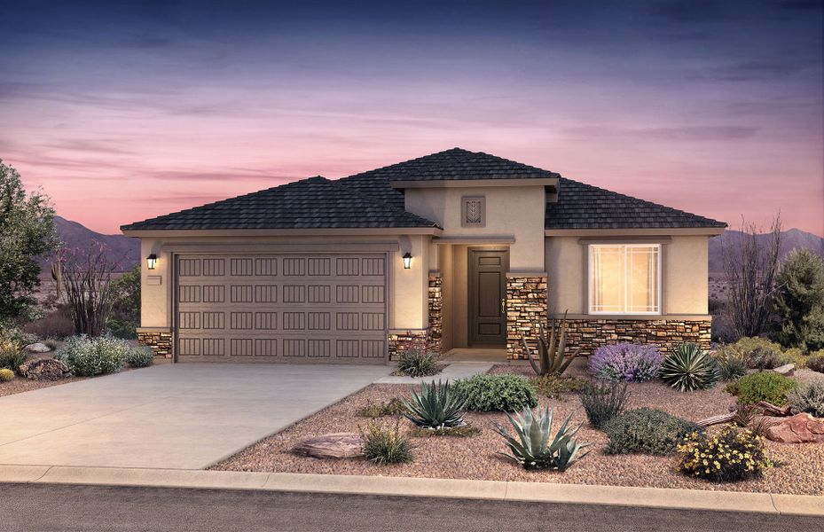 Representative exterior photo of a completed home built from the Cosenza by Pulte Homes in Vail Parke at Rocking K, Tucson, AZ (Image 2).