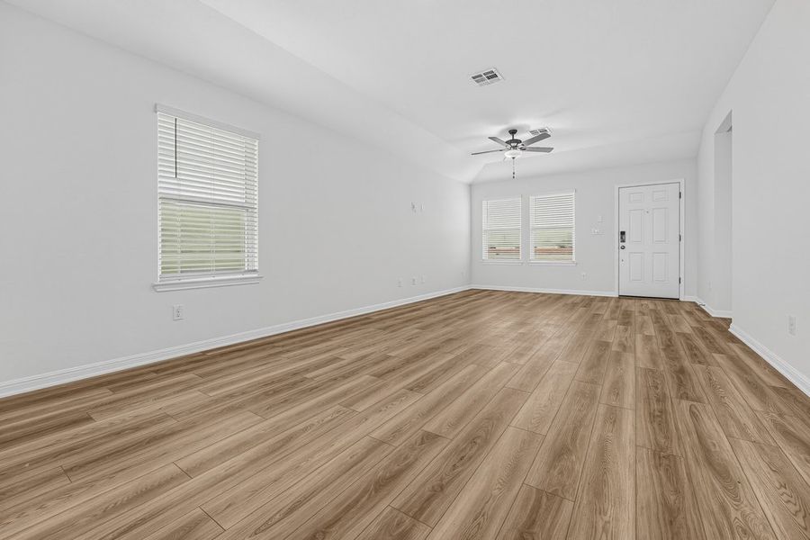 Representative unfurnished interior of a home built from the Capercaillie by Taylor Morrison in Emory Crossing, Hutto (Image 11).