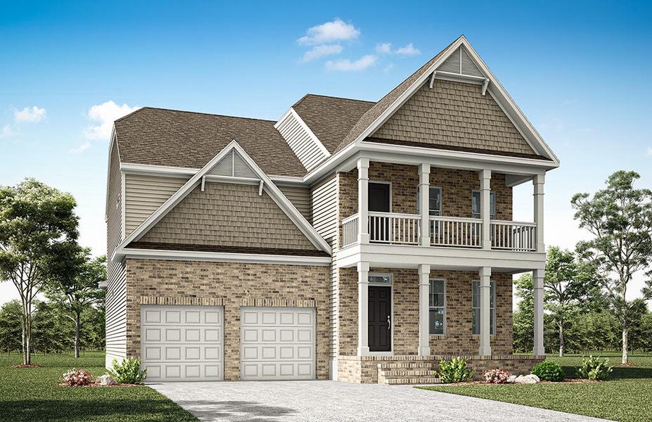 Representative exterior photo of a completed home built from the Baldwin by Eastwood Homes in Waterford Commons, Rock Hill, SC (Image 5).