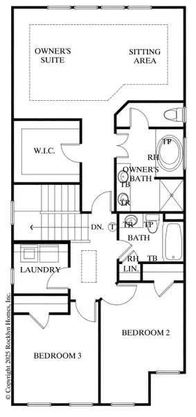 2D floor plan layout for the Crofton by Rocklyn Homes in Tribute, Hoschton, GA (Image 4).