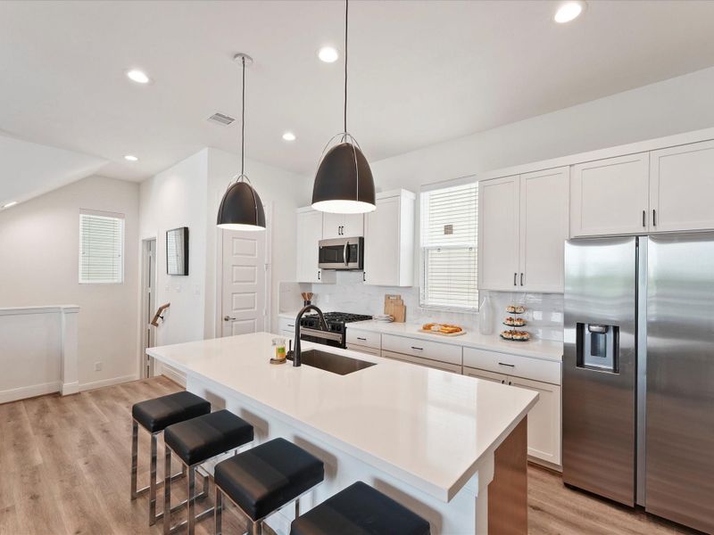 Furnished interior view inside a new home in Reserve At Oak Forest, Houston (Image 18). Furnished interior view inside a new home in Reserve At Oak Forest, Houston (Image 18).