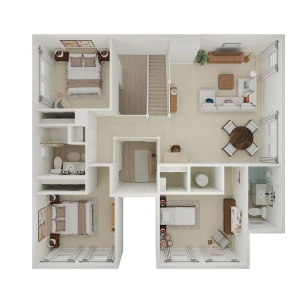 2D floor plan layout for the Tuscaloosa by K. Hovnanian® Homes in Westwood, League City, TX (Image 16). 2D floor plan layout for the Tuscaloosa by K. Hovnanian® Homes in Westwood, League City, TX (Image 16).