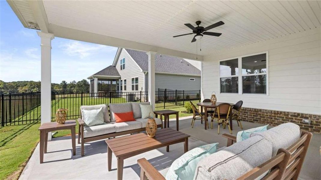 Exterior details and patio area of a home in Oak Ridge Meadows, Locust Grove (Image 3).