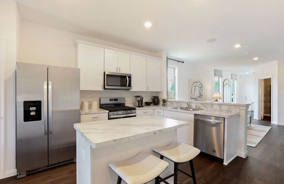 Representative furnished interior of a home built from the Taft by Pulte Homes in Crosswinds, Kyle (Image 10).