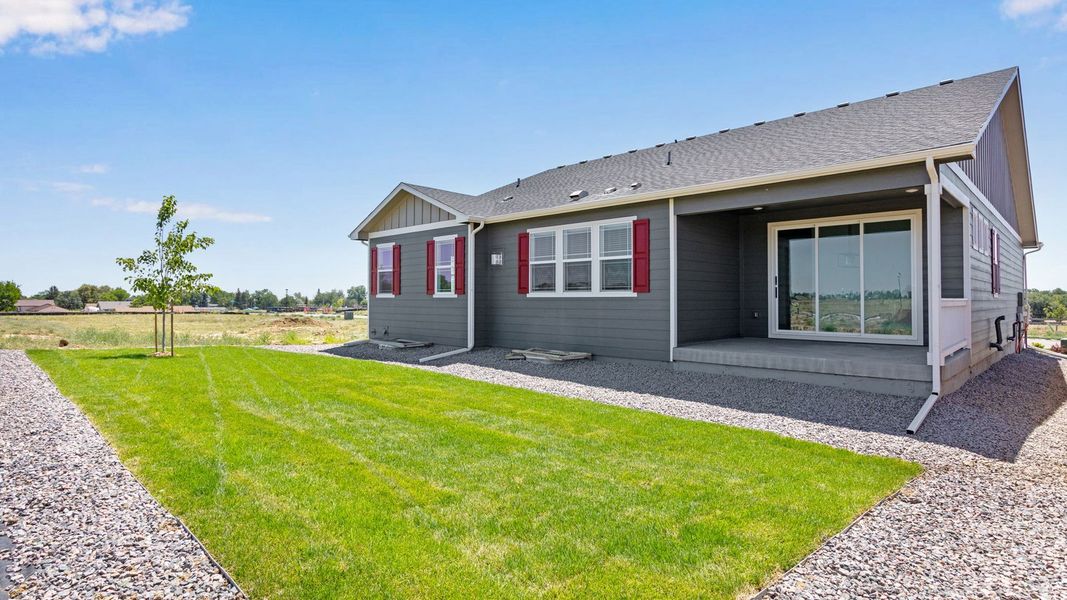 Exterior details and patio area of a home in Vantage, Berthoud (Image 4).