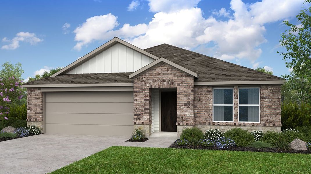 Representative exterior photo of a completed home built from the Elgin by Taylor Morrison in Parks at Foster Crossing, Anna, TX (Image 12). Representative exterior photo of a completed home built from the Elgin by Taylor Morrison in Parks at Foster Crossing, Anna, TX (Image 12).