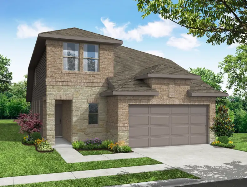 Representative exterior photo of a completed home built from the Willow by Impression Homes in Creekside Ranch, Blue Ridge, TX (Image 10). Representative exterior photo of a completed home built from the Willow by Impression Homes in Creekside Ranch, Blue Ridge, TX (Image 10).