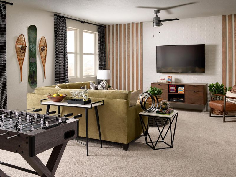 Representative furnished interior of a home built from the The Deerfield by David Weekley Homes in Trailside at Cottonwood Creek, Colorado Springs (Image 4).