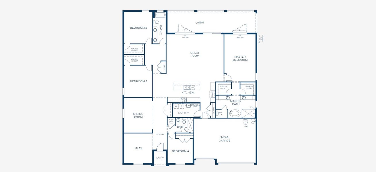 2D floor plan layout for the Livorno by Maronda Homes in Mount Plymouth Greens, Mount Plymouth, FL (Image 5).