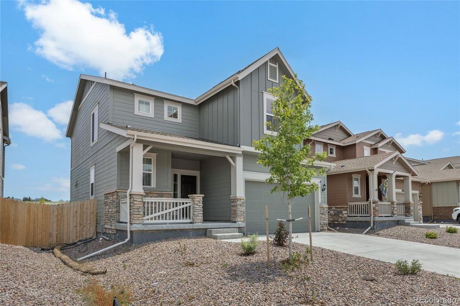 Front exterior of a new home in , Elizabeth, CO, highlighting curb appeal (Image 2).
