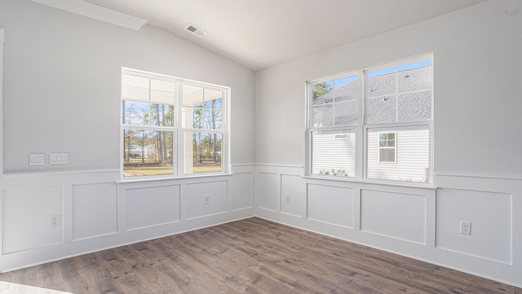 Representative unfurnished interior of a home built from the EATON by D.R. Horton in Coastal Farms, Conway (Image 16). Representative unfurnished interior of a home built from the EATON by D.R. Horton in Coastal Farms, Conway (Image 16).