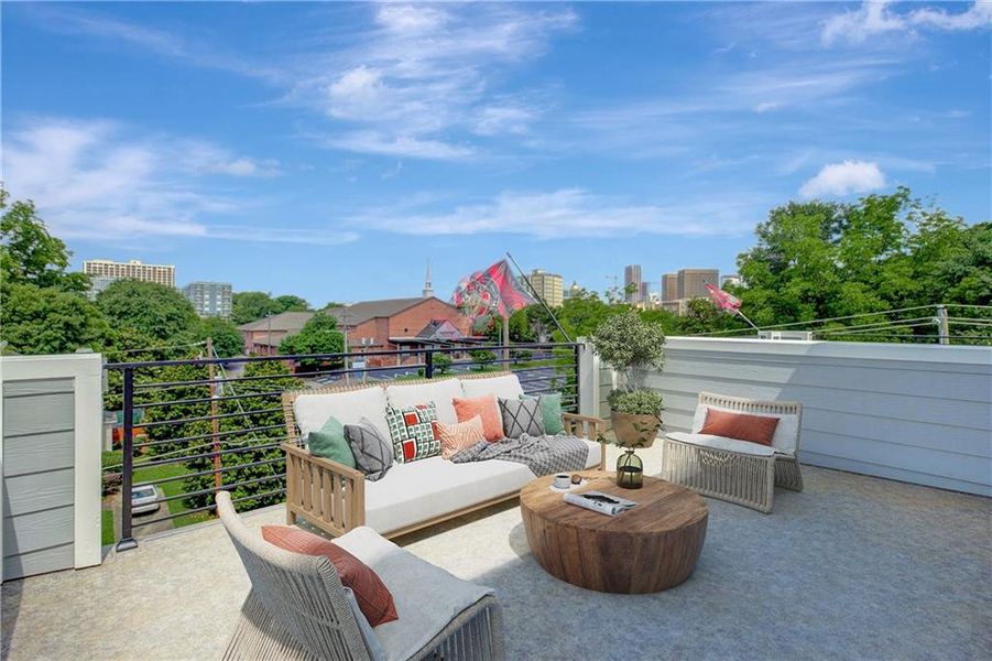 Exterior details and patio area of a home in , Atlanta (Image 2).