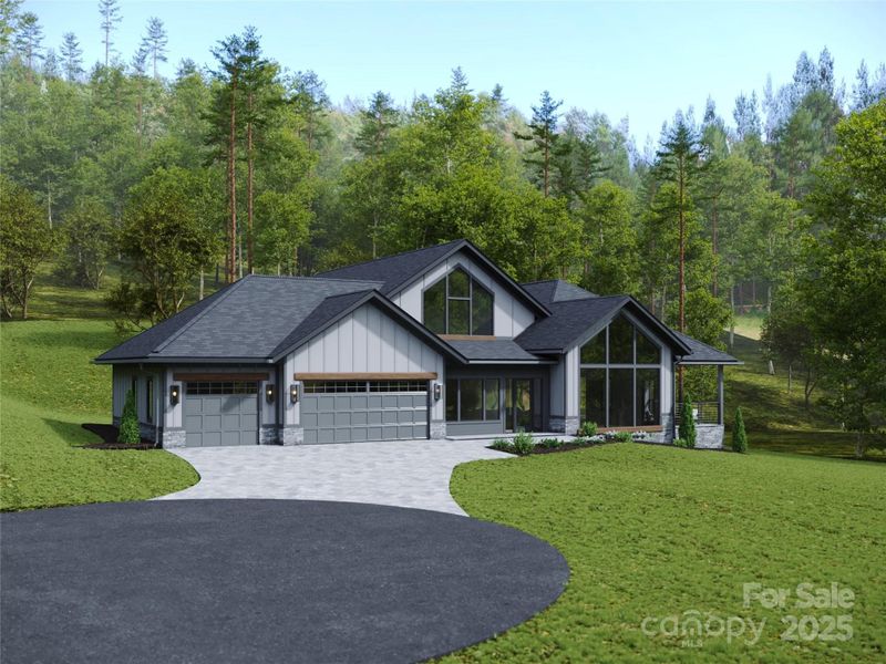 Front exterior of a new home in , Horse Shoe, NC, highlighting curb appeal (Image 1).