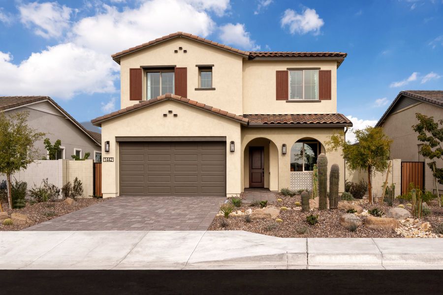 Representative exterior photo of a completed home built from the Tipton Plan 3507 by Tri Pointe Homes in Waterston Central, Gilbert, AZ (Image 21).