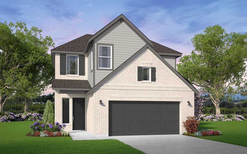 Representative exterior photo of a completed home built from the Tufts by Brookfield Residential in 40' Traditional Homes at Elyson, Katy, TX (Image 13). Representative exterior photo of a completed home built from the Tufts by Brookfield Residential in 40' Traditional Homes at Elyson, Katy, TX (Image 13).