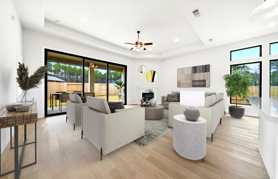 Furnished interior view inside a new home in The Highlands 55′, Porter (Image 7).