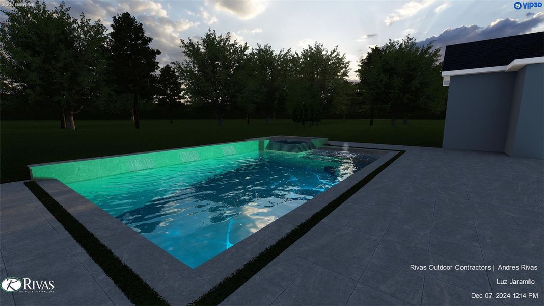 VIRTUALLY RENDERED POOL – FOR ILLUSTRATION ONLY