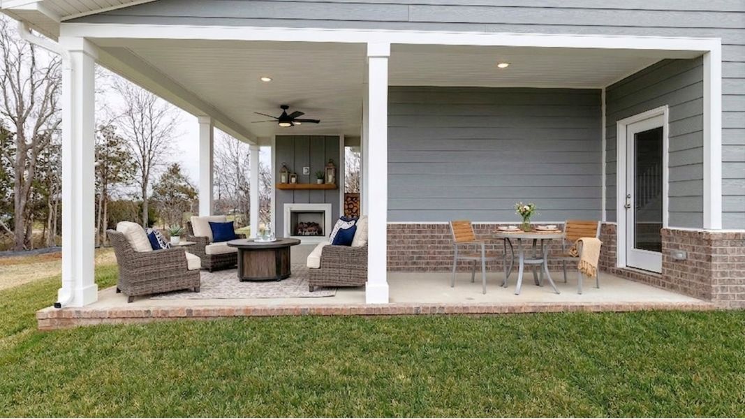 Virtually staged rear covered patio perfect for outdoor living
