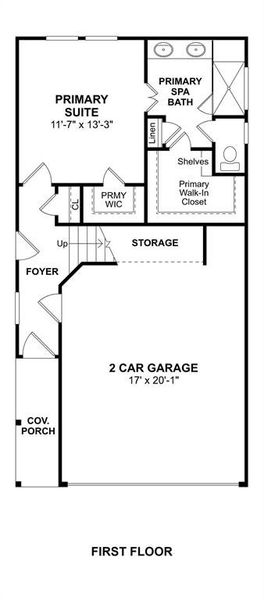 The Cleveland floor plan by K. Hovnanian Homes. 1st Floor shown. *Prices, plans, dimensions, features, specifications, materials, and availability of homes or communities are subject to change without notice or obligation.