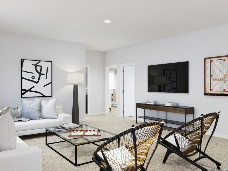 Furnished interior view inside a new home in Timber Creek, San Antonio (Image 33). Furnished interior view inside a new home in Timber Creek, San Antonio (Image 33).