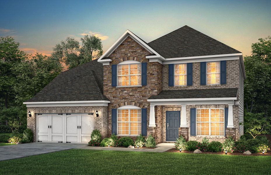 Representative exterior photo of a completed home built from the Riverton by Pulte Homes in Sierra Creek, Hoschton, GA (Image 22).