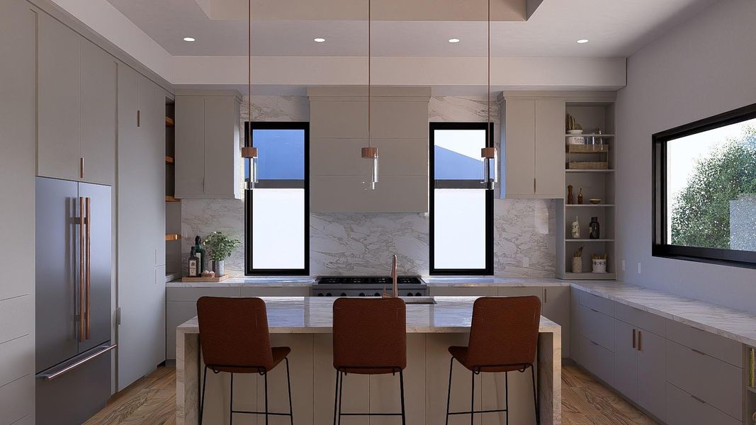 Fully equipped custom chef's kitchen. Complete with high end commercial grade appliance package