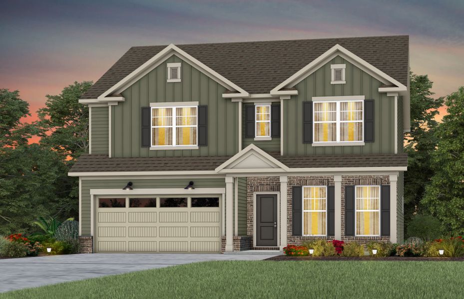 Front exterior of a new home in Michaux Gardens, Belmont, NC, highlighting curb appeal (Image 28).