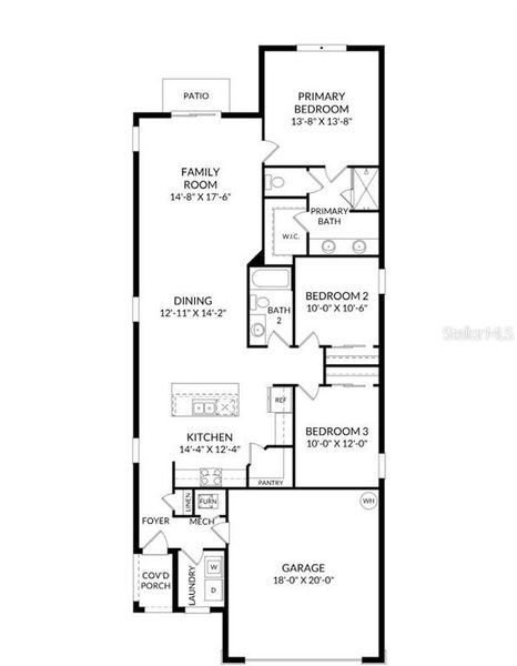 2D floor plan layout of this home in Wynnstone, Davenport, FL (Image 4).