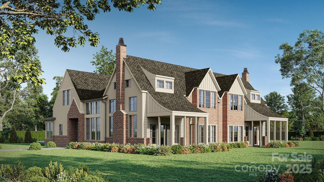 Front exterior of a new home in Ferncliff at Cotswold, Charlotte, NC, highlighting curb appeal (Image 1).
