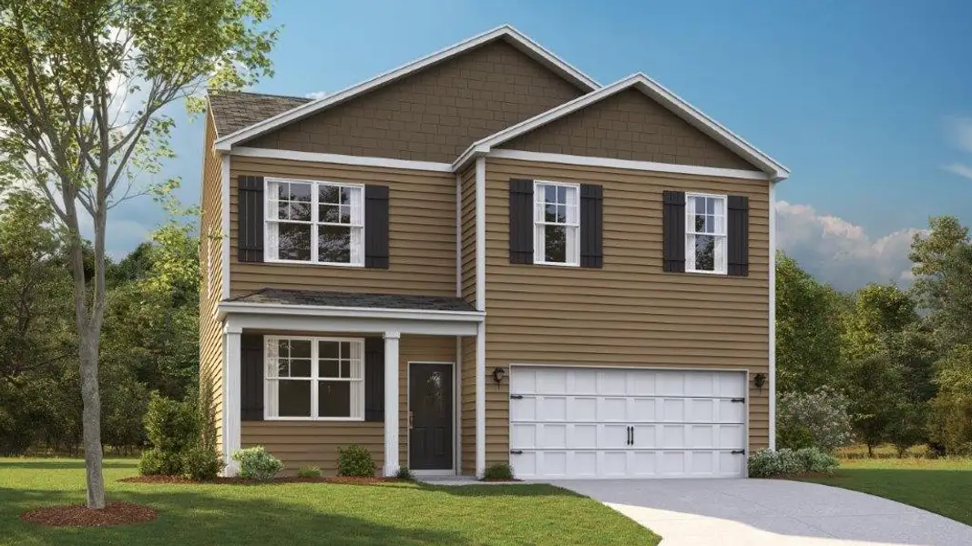 Representative exterior photo of a completed home built from the Belhaven by D.R. Horton in Mary's Pointe, Clinton, TN (Image 19). Representative exterior photo of a completed home built from the Belhaven by D.R. Horton in Mary's Pointe, Clinton, TN (Image 19).