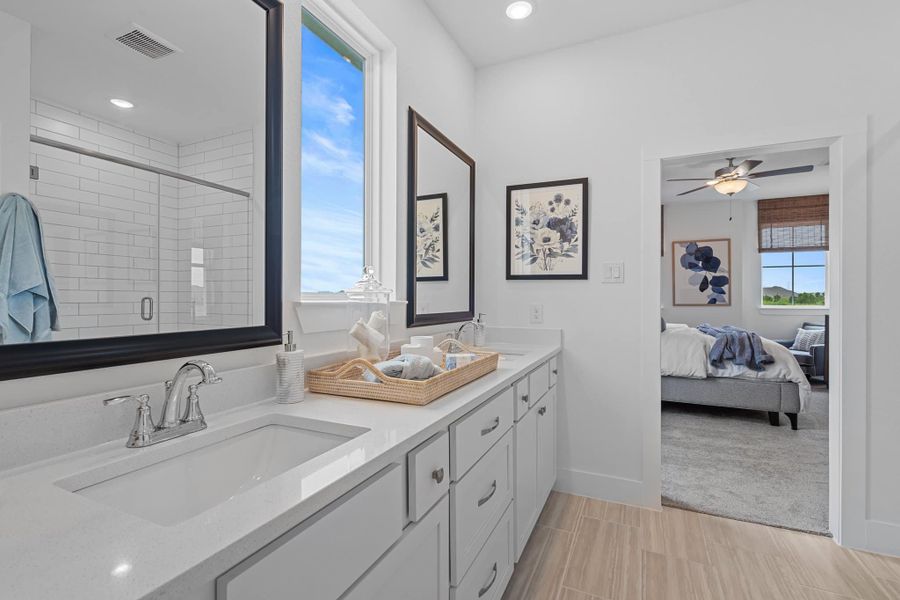 Furnished interior view inside a new home in Bridgeland, Cypress (Image 13). Furnished interior view inside a new home in Bridgeland, Cypress (Image 13).