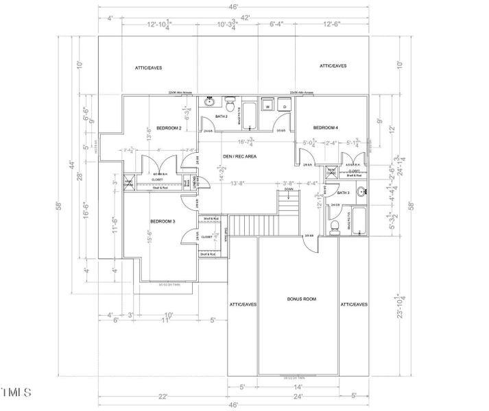 The Parker- 724 Coley Second Floor Plan