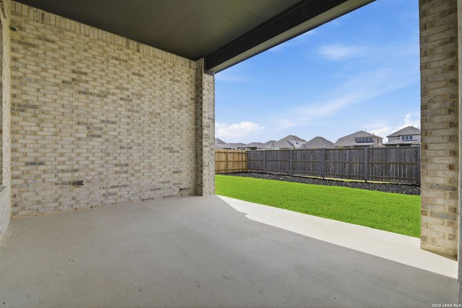 Exterior details and patio area of a home in Legacy at Lake Dunlap, New Braunfels (Image 3).