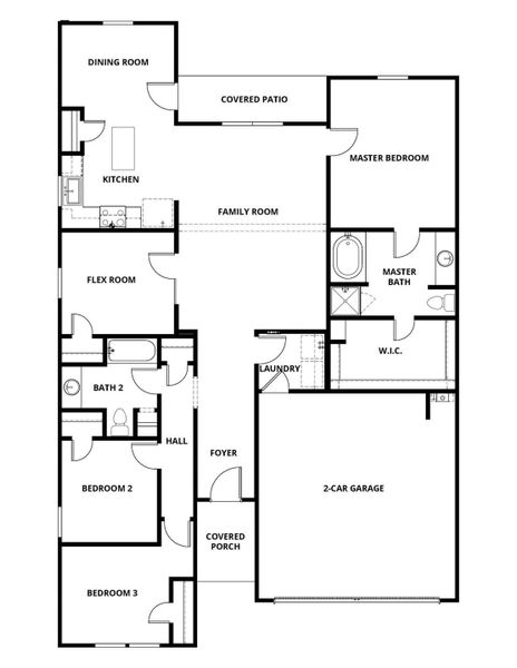 2D floor plan layout of this home in Sweetwater Ridge, Conroe, TX (Image 3).